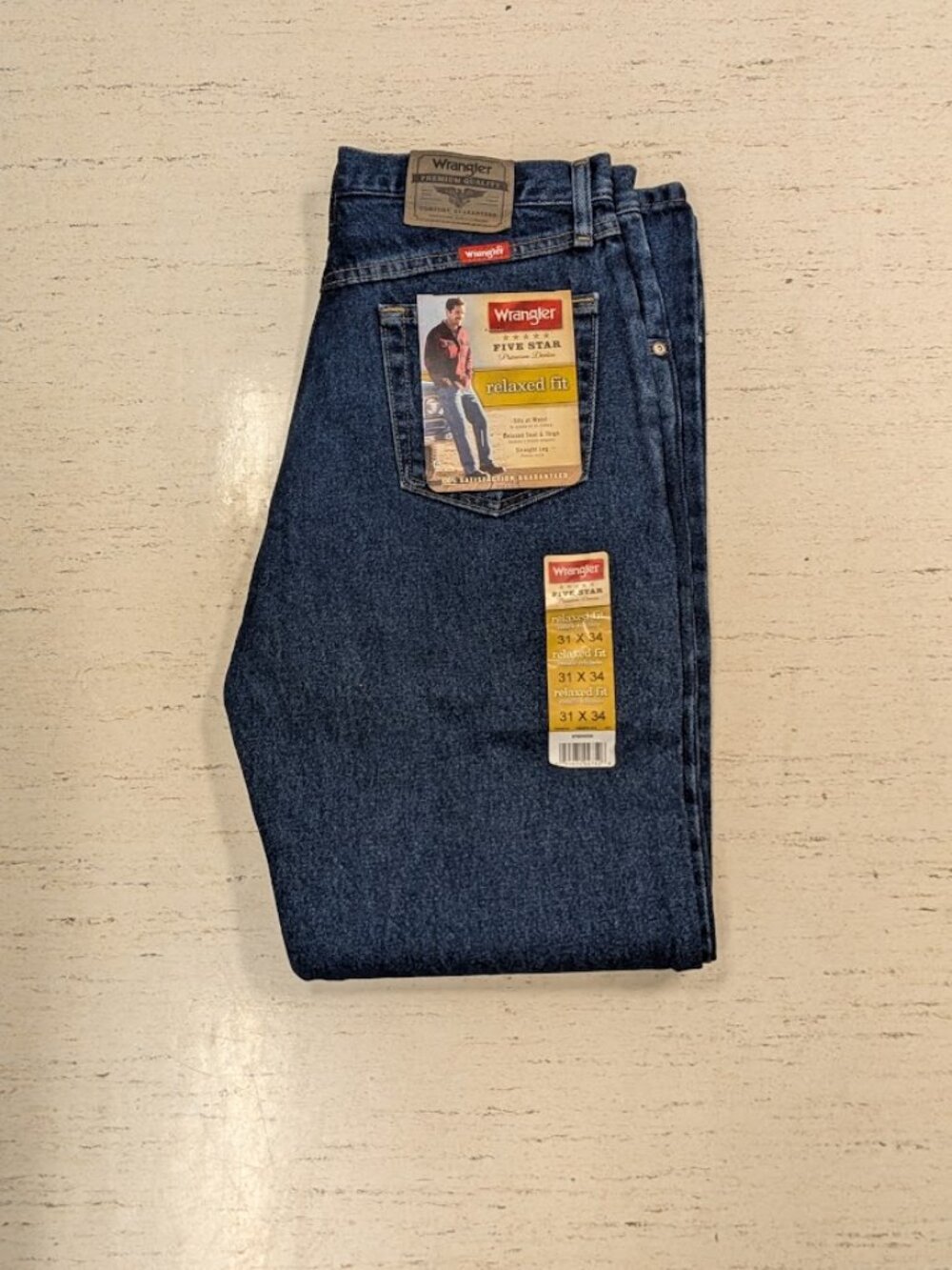 Wranger Five Star Premium Denim Relaxed Fit Jean 31x34 Dark Stone
